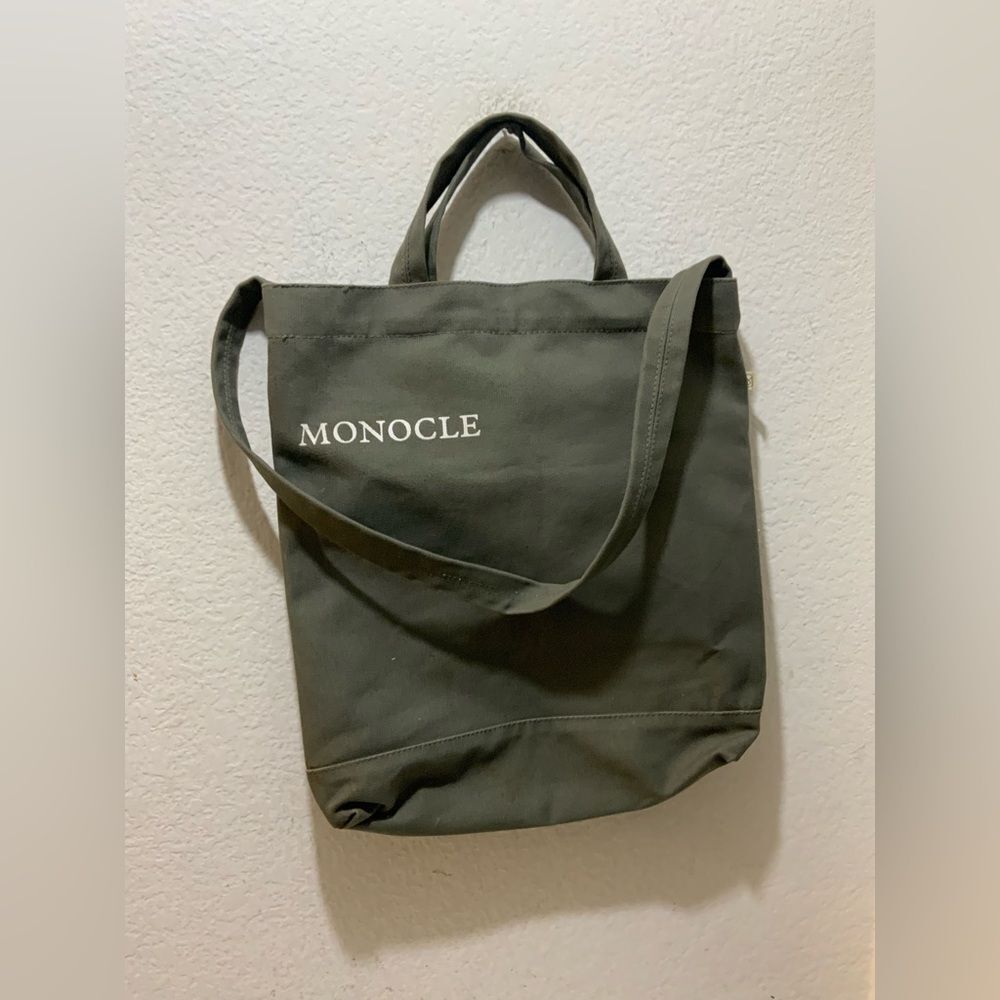Monocle Magazine Canvas Tote Bag Olive Green